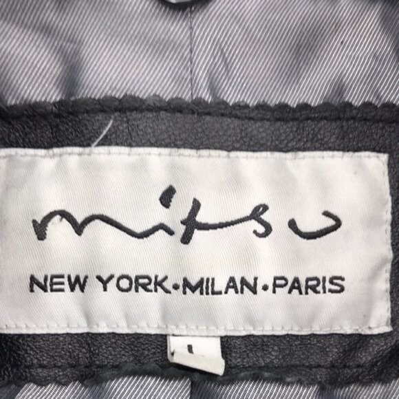 Mitsu Genuine Leather Jacket with removable Fur Collar Size L - Picture 2 of 10